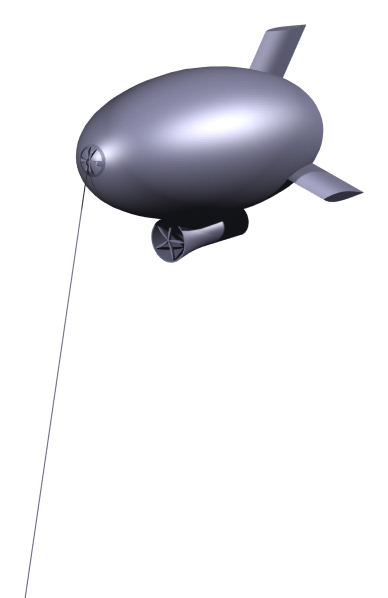 Filtreleme ünitesi taşıyan aerostat.